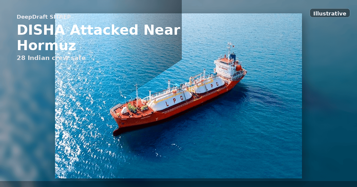 DeepDraft SITREP | DISHA LPG Tanker Attacked in Iranian Waters: 28 Indian Crew Safe as Hormuz Risk Turns Vessel-Level Again (July 25, 2026)