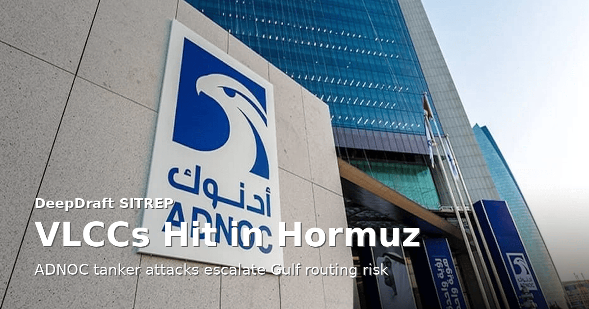 DeepDraft SITREP | VLCCs Hit in Hormuz: Al Bahyah and Mombasa B Attacks Kill Seafarer as Stolt Magnesium Burns Off Oman (July 15, 2026)