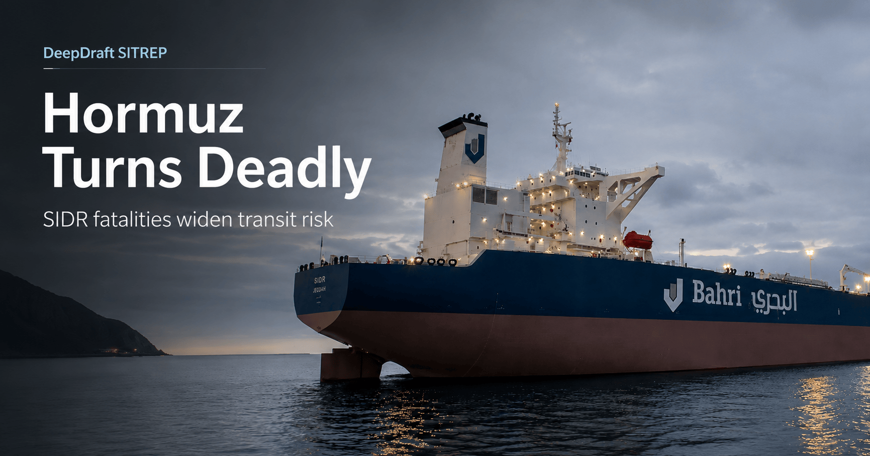 DeepDraft SITREP | SIDR Fatalities Harden Hormuz Risk: Iran Expands Blacklist to 56 Ships as Gulf Transit Confidence Falls (September 3, 2026)