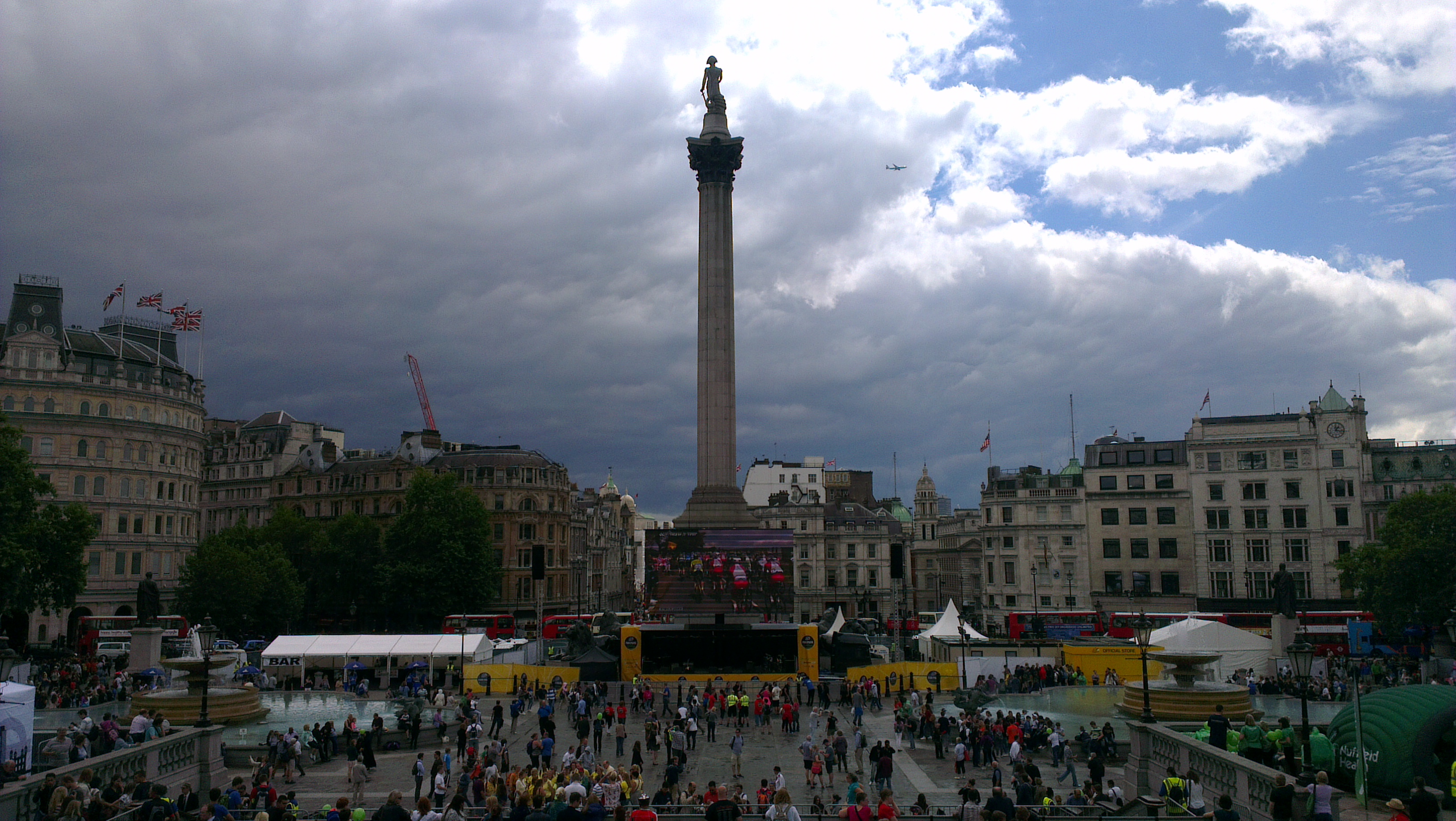 London test in Trafalgar Square