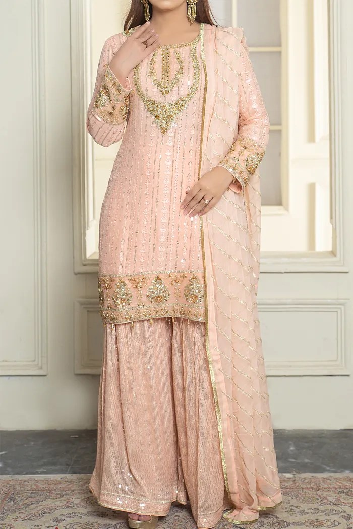 Pakistani Ladies Partywear Imrozia Chiffon-1416-Pink