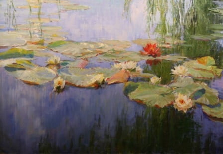 MARIA STCHERBININA PAINTING "WATERLILIES"