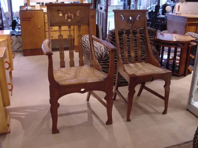 Arts & Crafts Set of Eight Dining Chairs in Oak  - SOLD