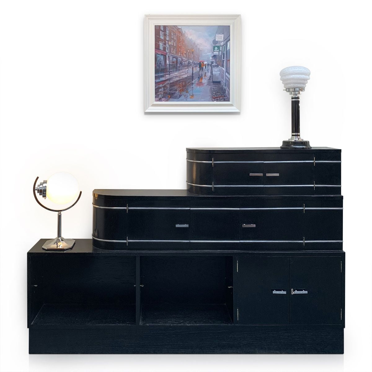 Art Deco Black Cabinet by Bowman Brothers RESERVED