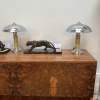 Art Deco Pair of Dome Lamps with ribbed columns - Image 4