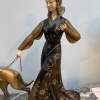 Art Deco model of Lady with Borzoi Dog - Image 3