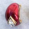 Christian Dior Red Enamel and Glass Hoop Earrings SOLD - Image 2