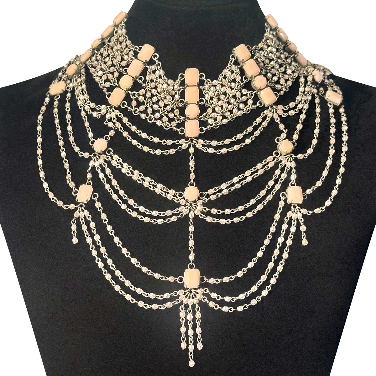 1980s Belle Epoque style multi-layered Necklace