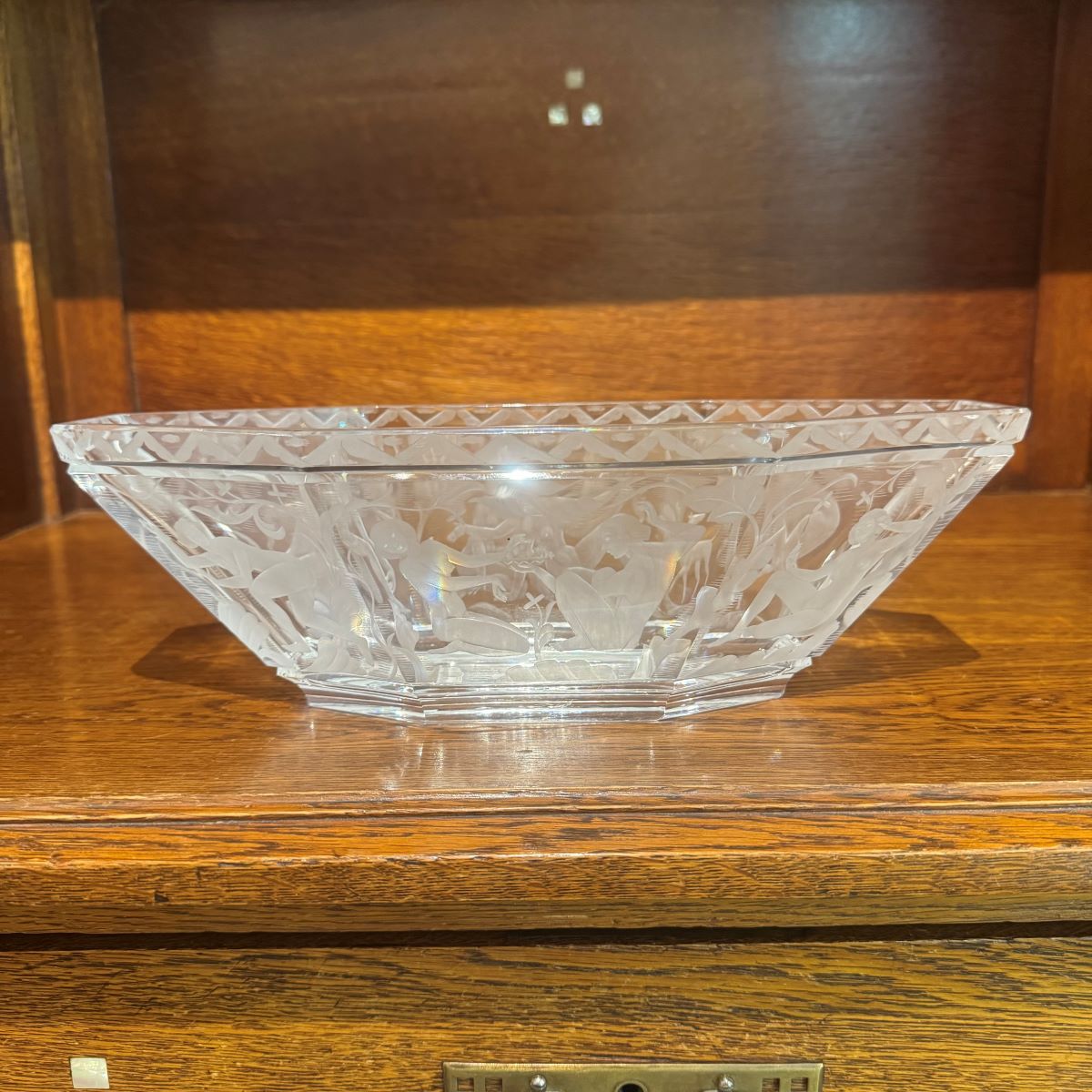 Orrefors by Simon Gate Swedish engraved glass bowl "Paradis" SOLD