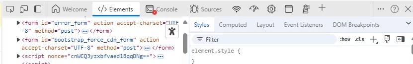 Developer tool window Edge