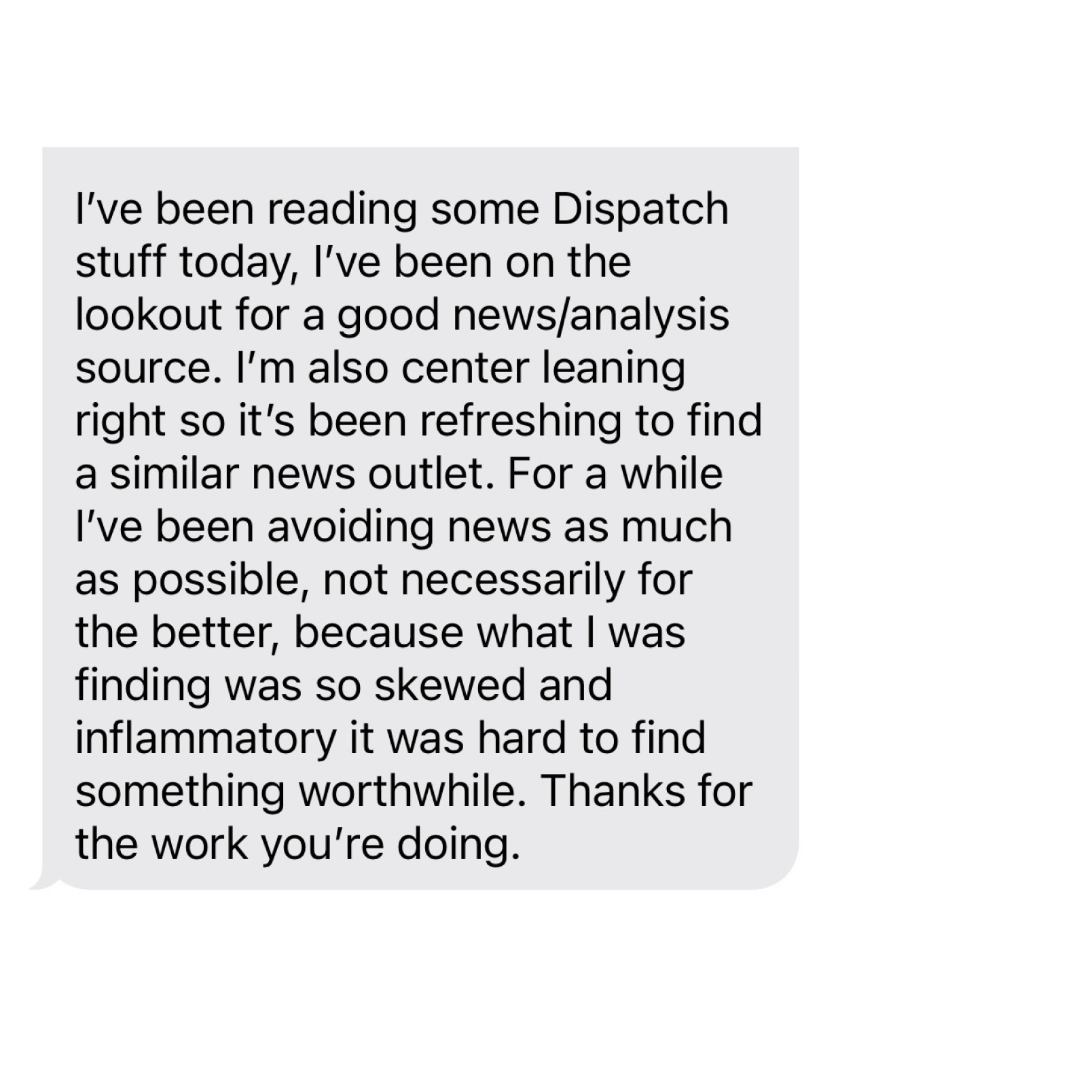 A close-up of a message