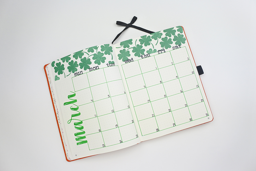 Bullet Journal Calendar for March 2018 | thediyday