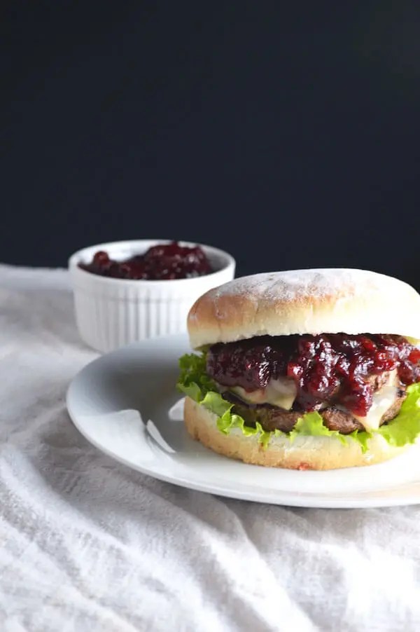 Burgers with Cranberry BBQ Sauce