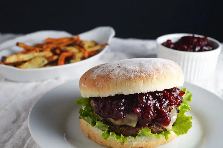 Burgers with Cranberry BBQ Sauce