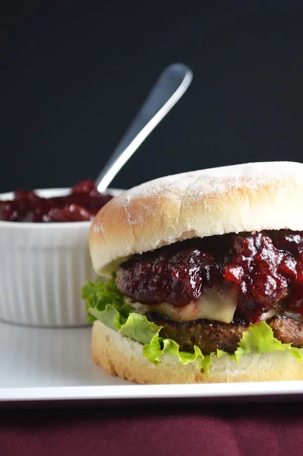 Burgers with Cranberry BBQ Sauce