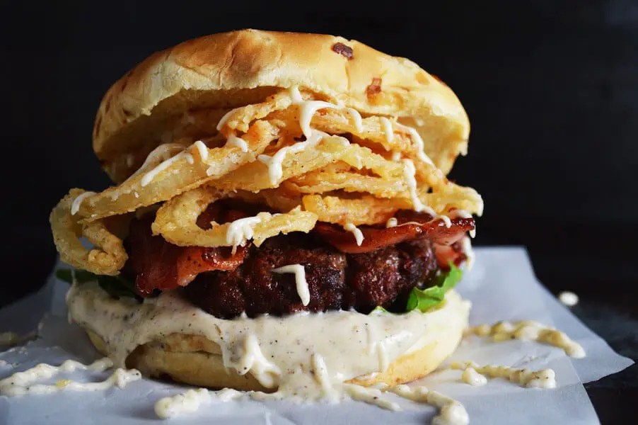 White BBQ Bacon Burger