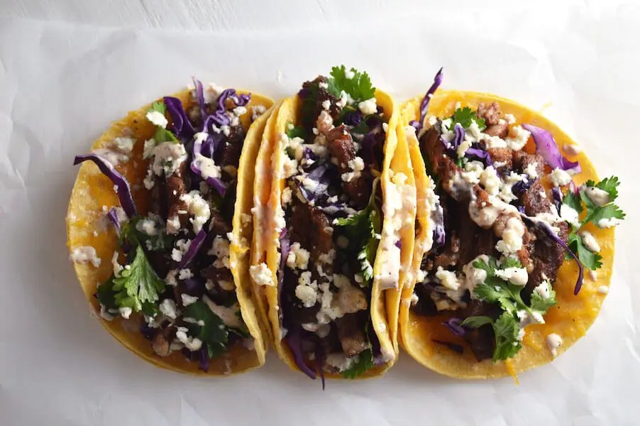 Steak Tacos + Bacon Chipotle Crema