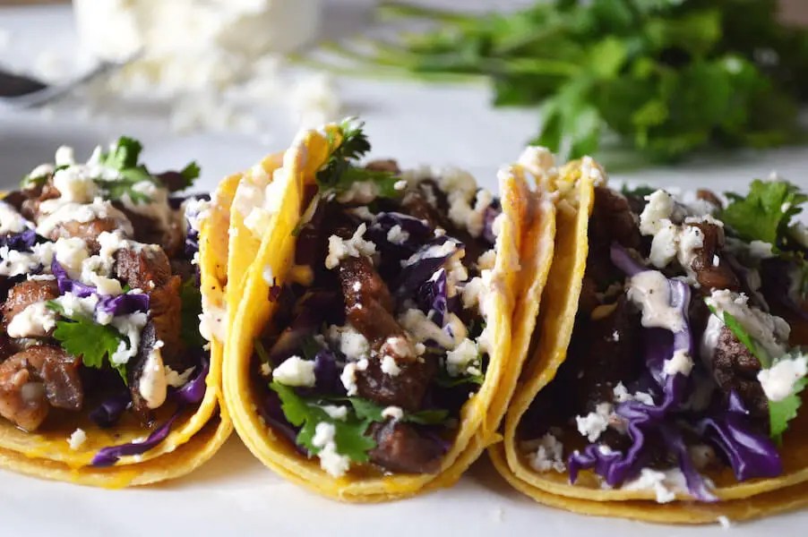 Steak Tacos + Bacon Chipotle Crema