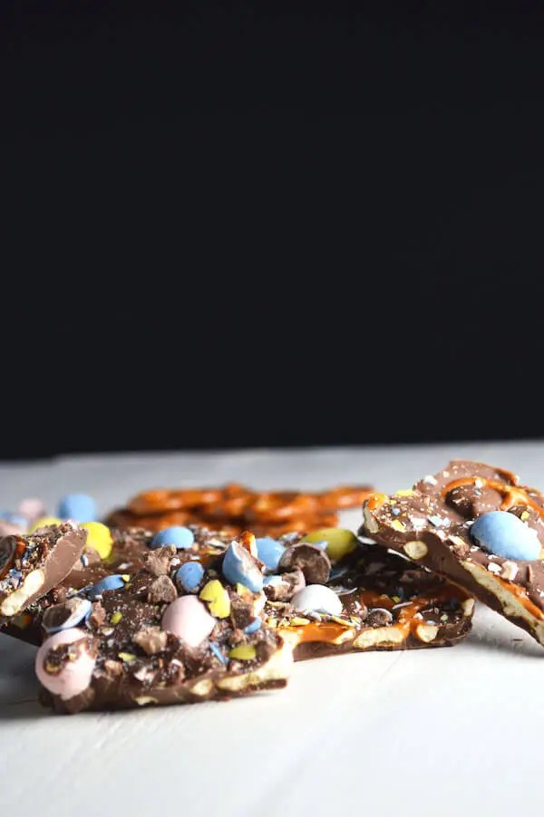 Cadbury Egg and Pretzel Bark