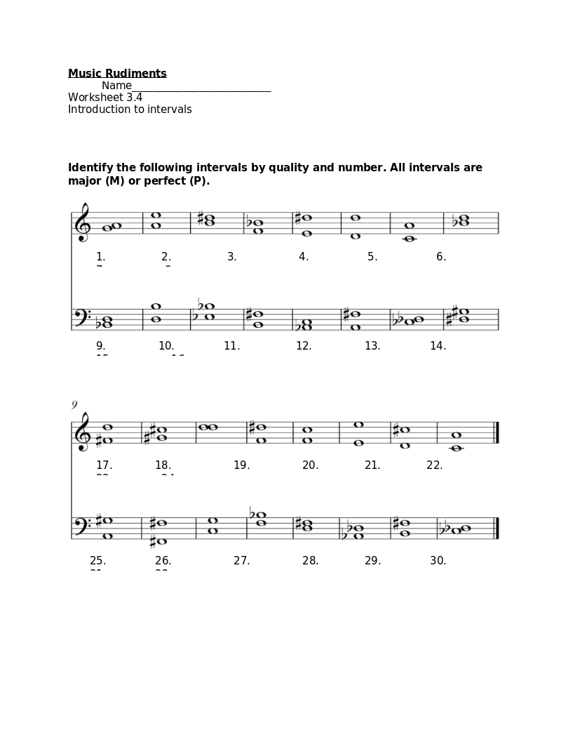 Worksheet 3.4 intro to intervals