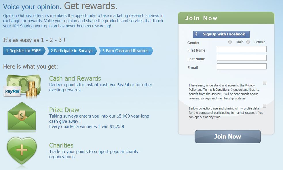 OpinionOutpost Paid Survey Website