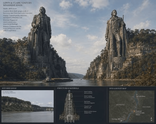 The Lewis and Clark American Argonath Project | Two 250 Foot Tall Monuments