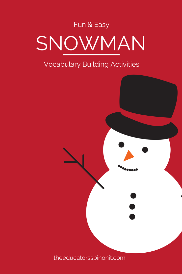 For base · white construction paper: 3 Fun Easy Snowman Vocabulary Activities For Preschool The Educators Spin On It