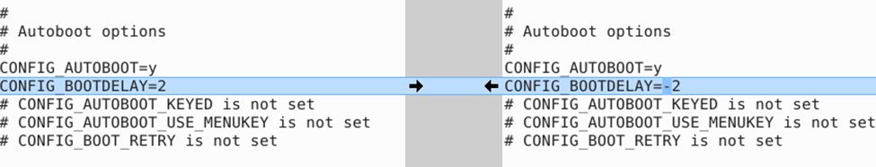 configuration bootdelay