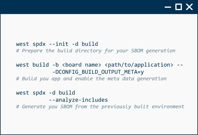 west zephyr sbom generation