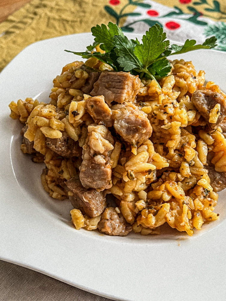 Greek Orzo Casserole with Young Beef (Youvetsi)
