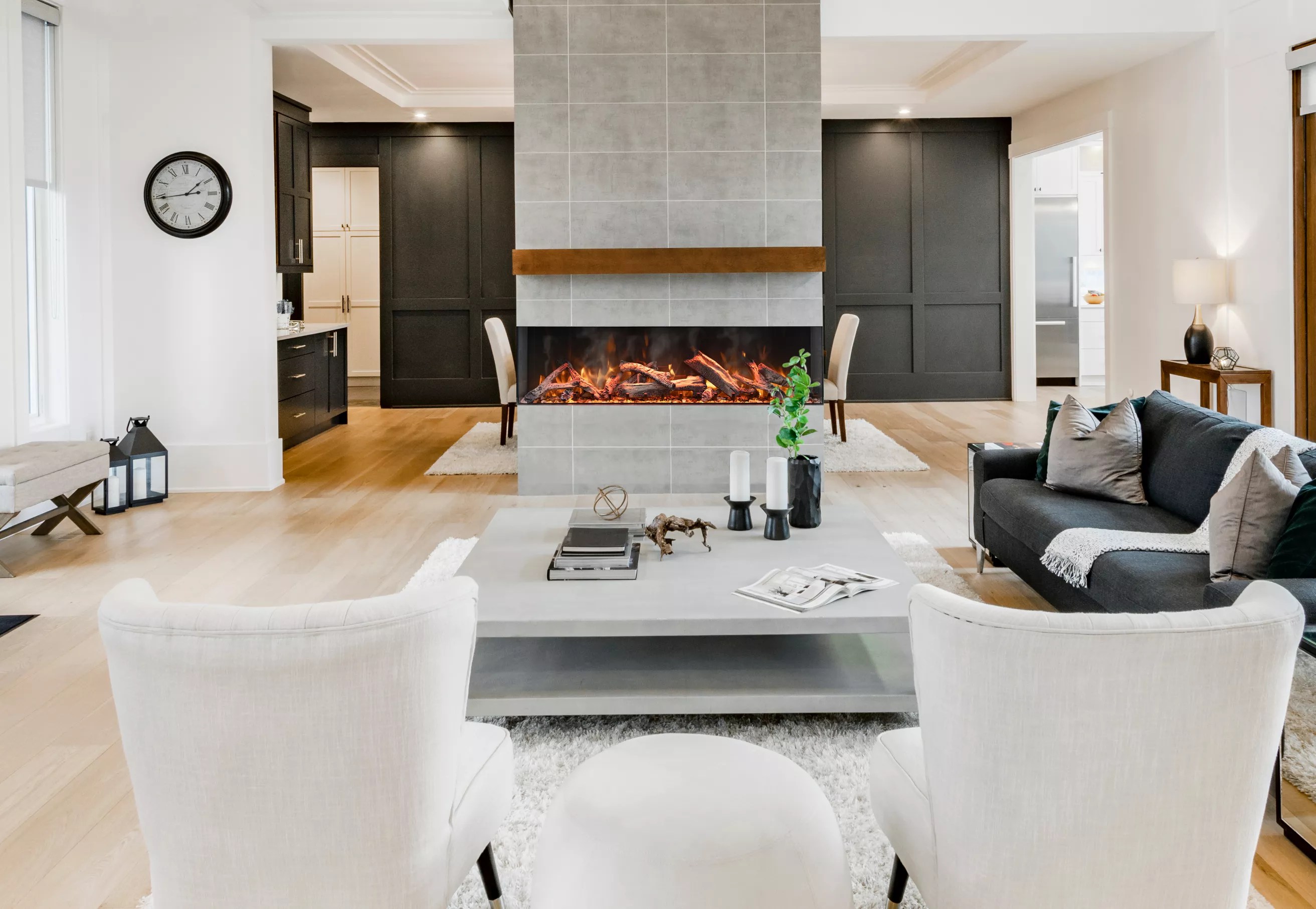 Signature TruView Series 3 sided glass electric fireplace