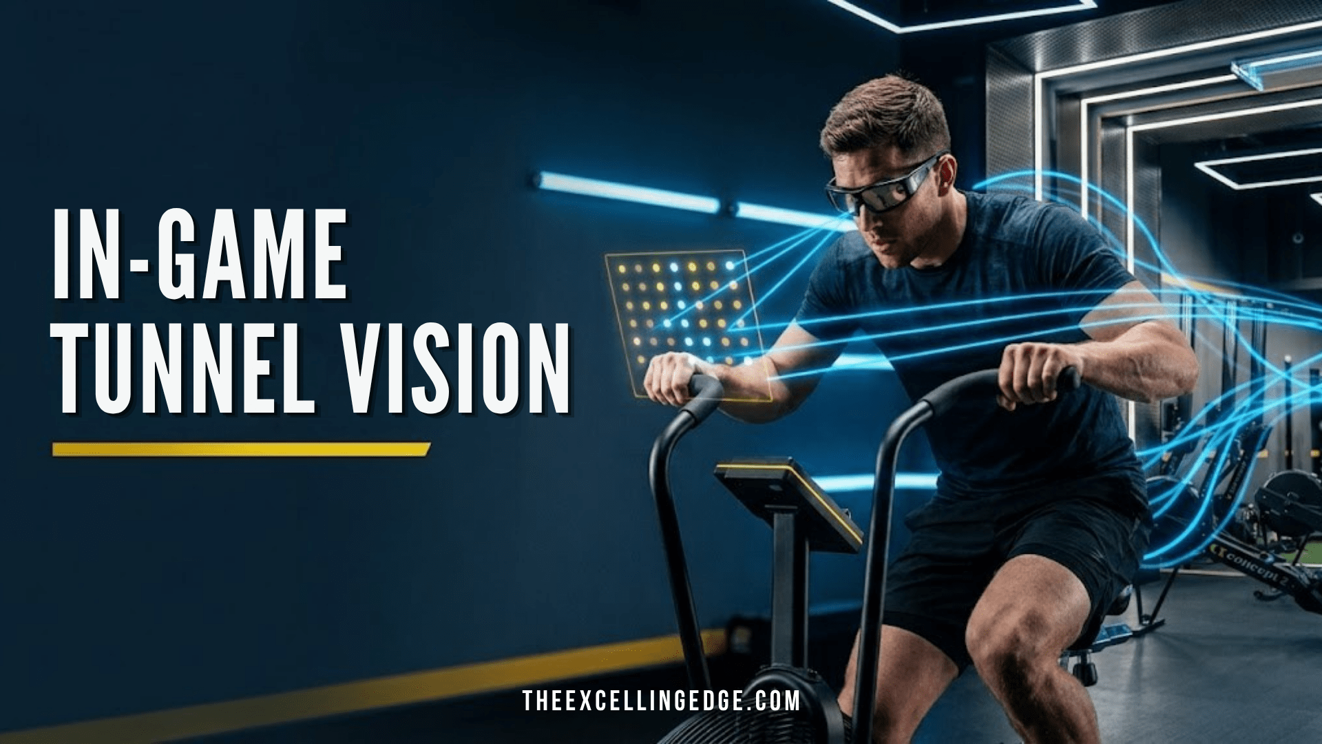 Elite athlete wearing liquid crystal strobe eyewear during visual performance testing at Neuro Performance Center in Surprise AZ.
