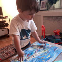 Sam, age 4, was super excited when he found all five balloons in every scene!