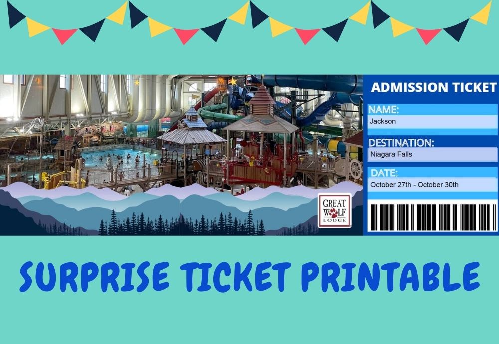 free surprise ticket template for great wolf lodge the exploring family