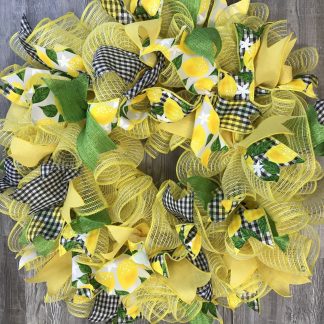 Lemon Check Wreath