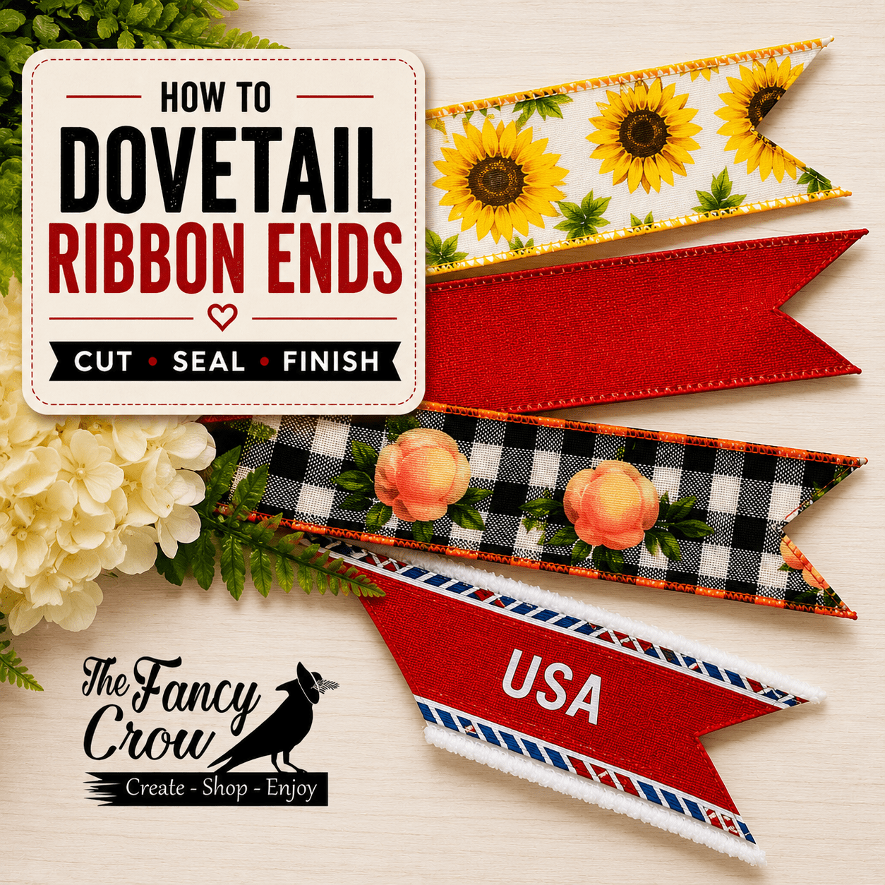 How to Dovetail Ribbon Ends and Seal Edges to Reduce Fraying