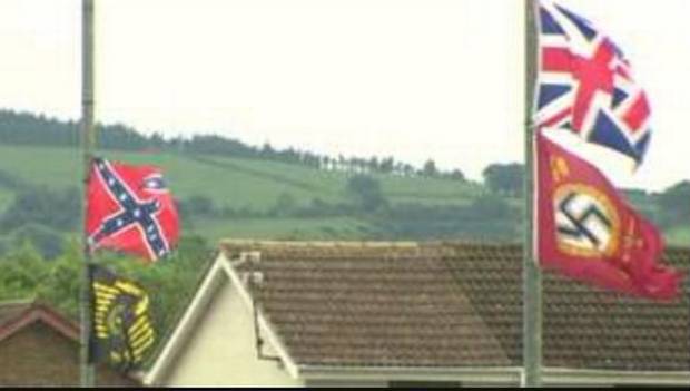 Nazi flags Carrickfergus