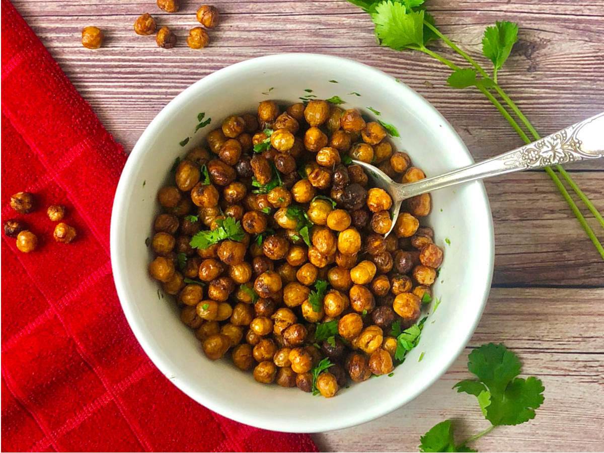 air fryer chickpeas with cilantro