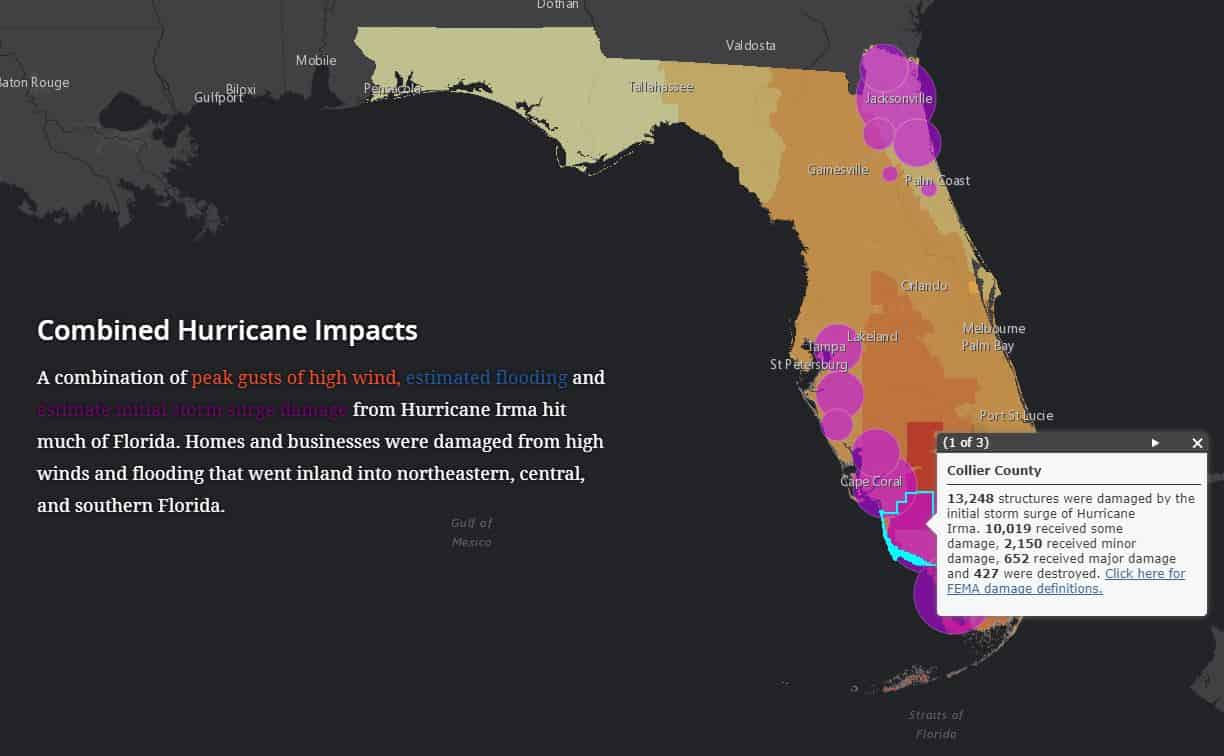 Mapa De Huracanes De Florida Gis2 