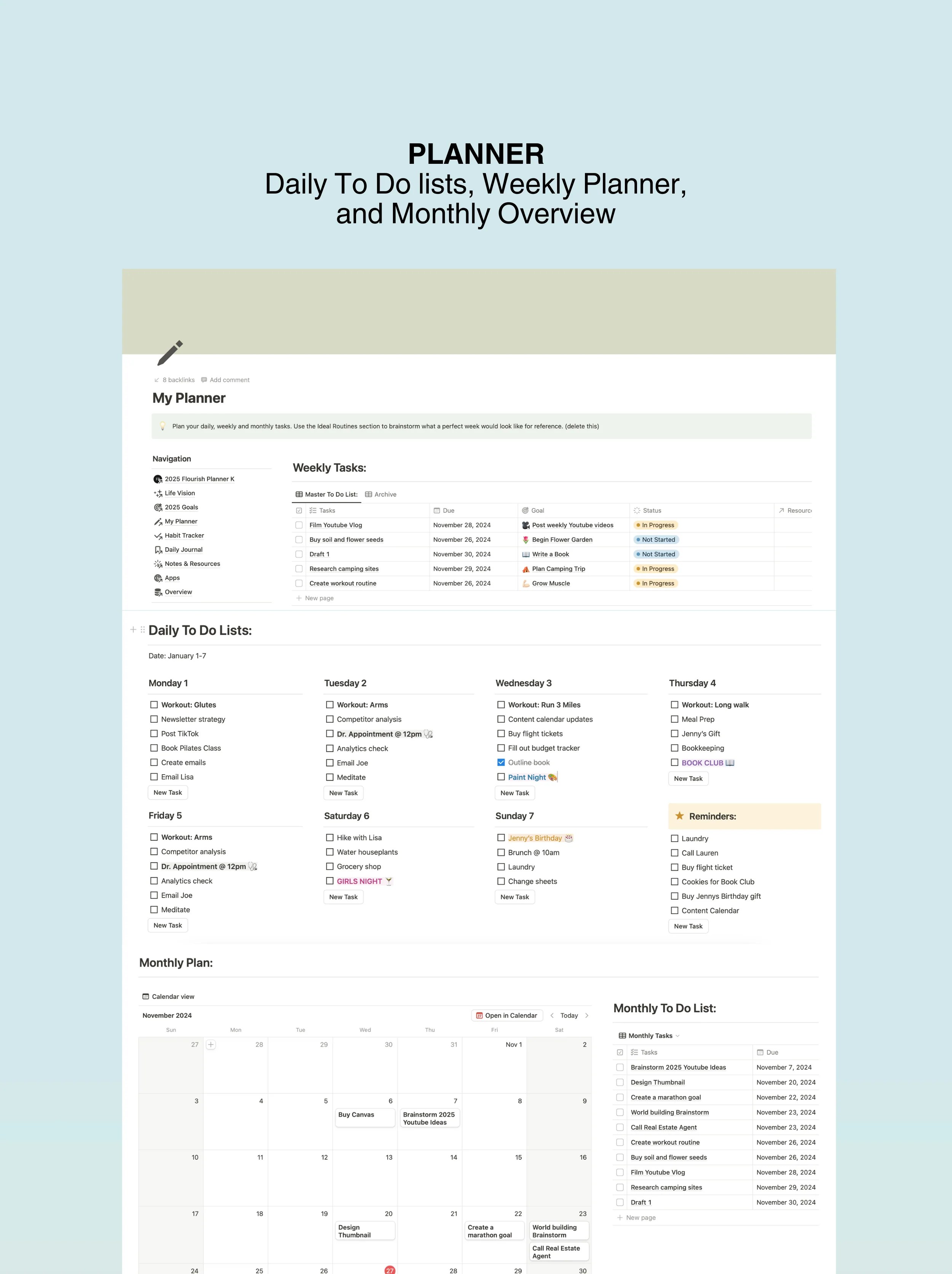 2025 Flourish Notion Planner Flourish Planner