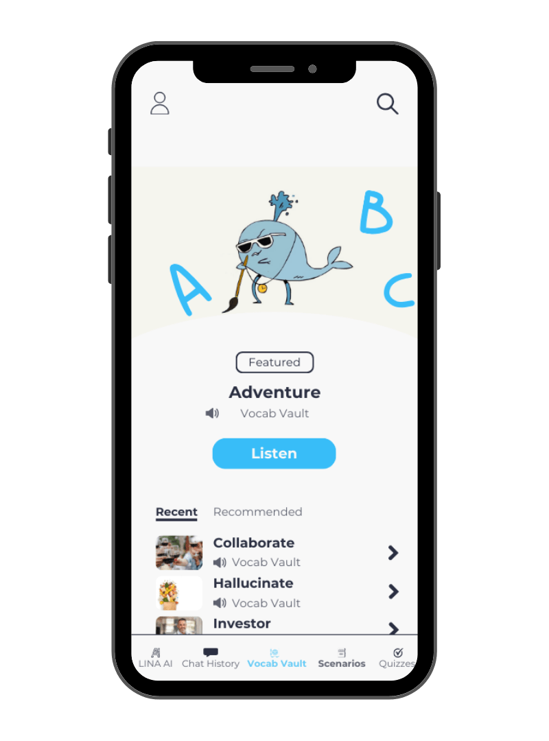 fluency app, vocab vault, learning language app, language learning app
