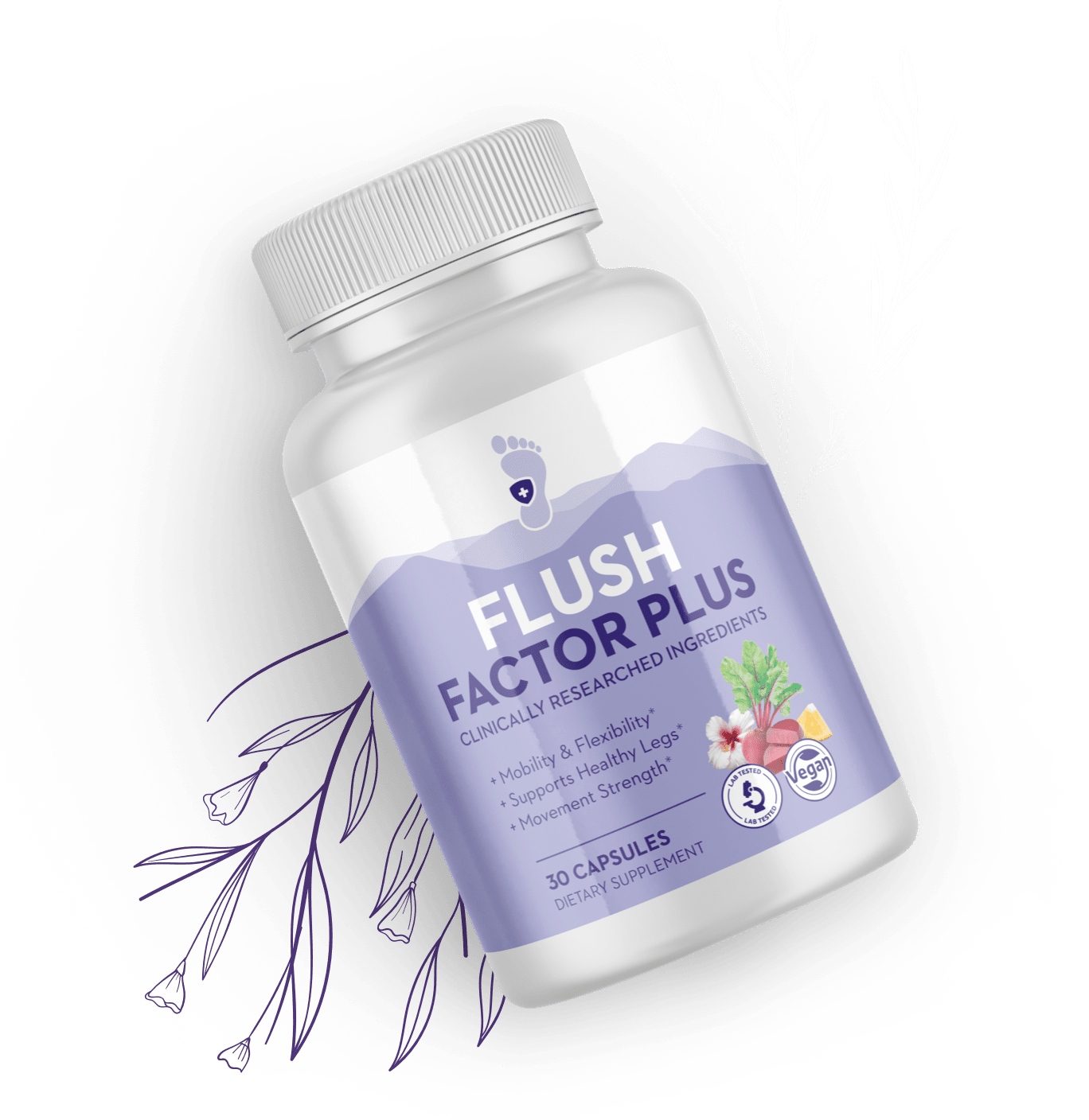 Flush Factor Plus supplement bottle