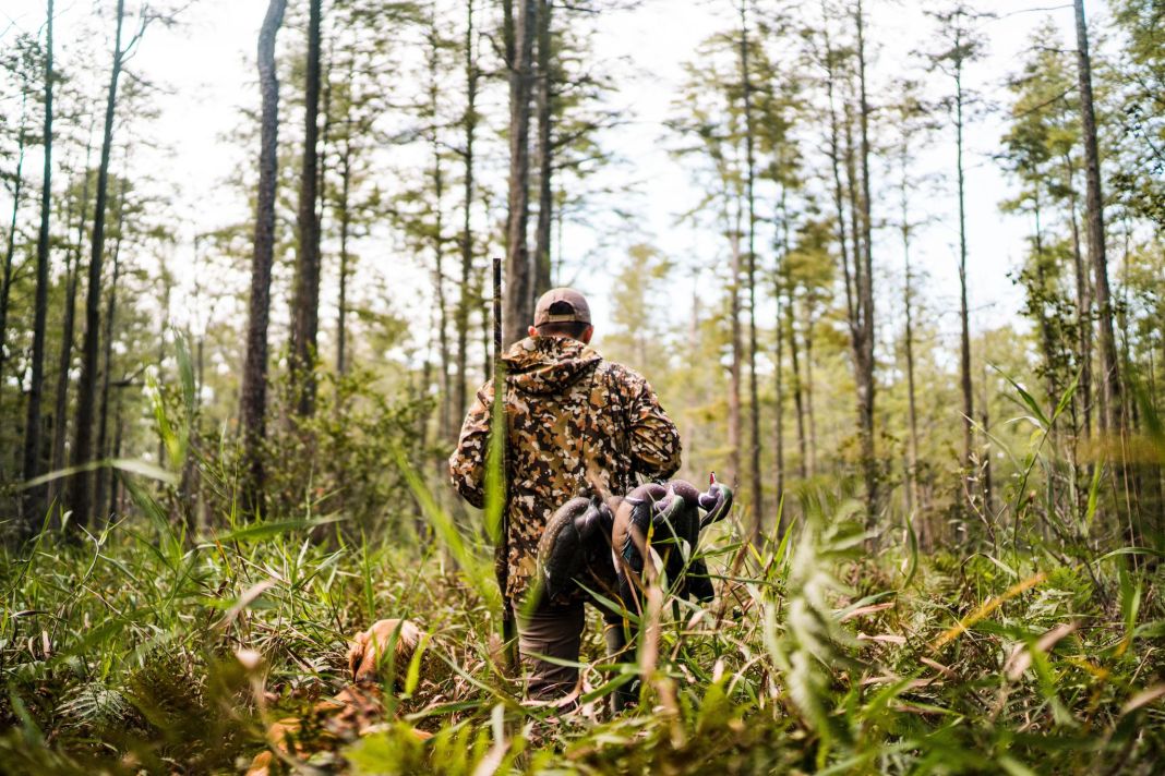 setting up duck decoys