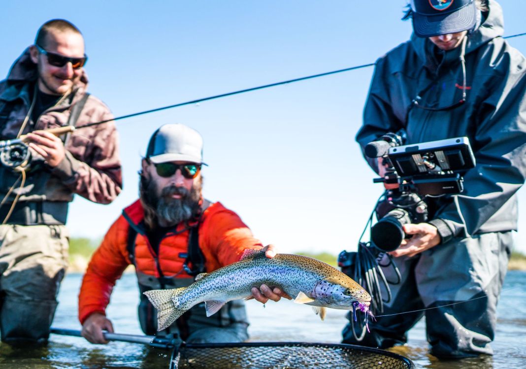 photographing trout 