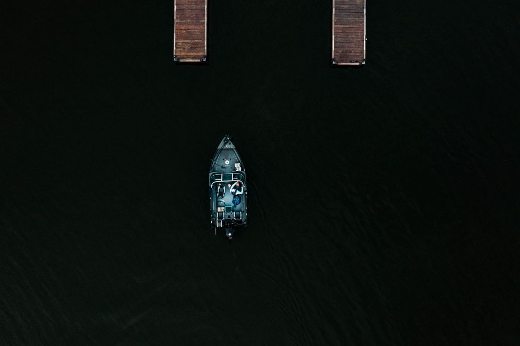 birds eye view of fishing a structure