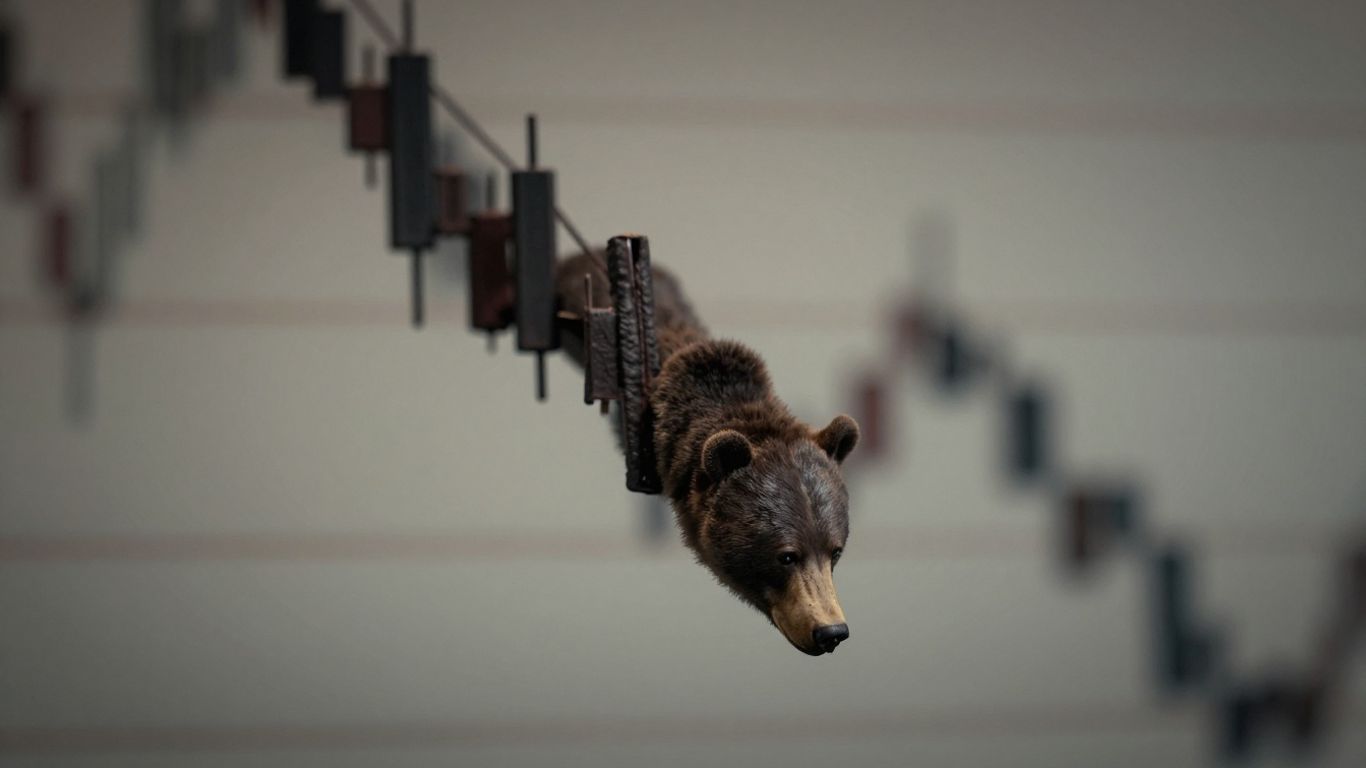 Bearish candle pattern in a photographic style.
