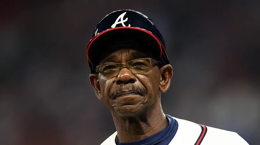Ron Washington, Atlanta Braves’ Third Base Coach, in Game 2 of the Division Series against the Philadelphia Phillies at Truist Park on October 9, 2023. (Elsa/Getty Images)
