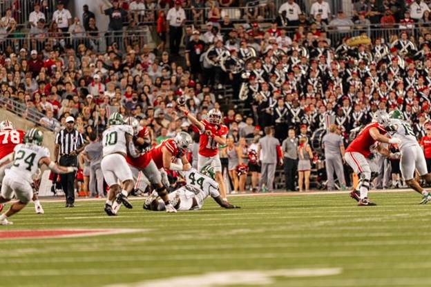 Julian Sayin (#10) and the Buckeyes beat the Bobcats (Photo by Ohio State Athletics)