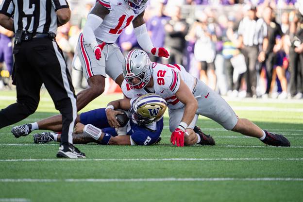 Caden Curry had a career day for Ohio State (Photo by Ohio State Athletics)