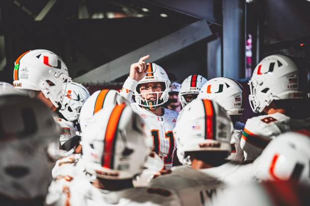 Carson Beck (11) has Miami at an elite level and is himself in the Heisman race (Photo by Miami Athletics)